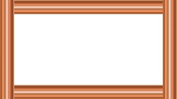 Antique bronze frame border isolated on transparent background vector