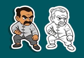 Two men in traditional clothing, one with a mustache and the other with a beard vector
