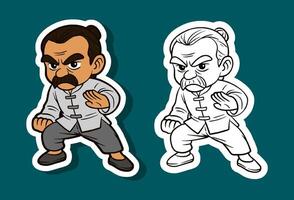 Two cartoon men in traditional clothes, one with a mustache and the other with a beard vector