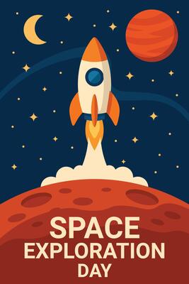 Space exploration day illustration