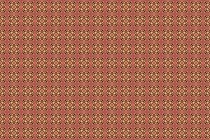 A red and gold patterned fabric vector