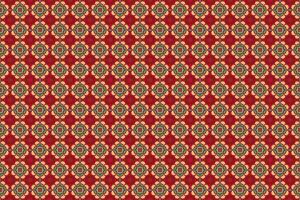 A red and green patterned fabric vector