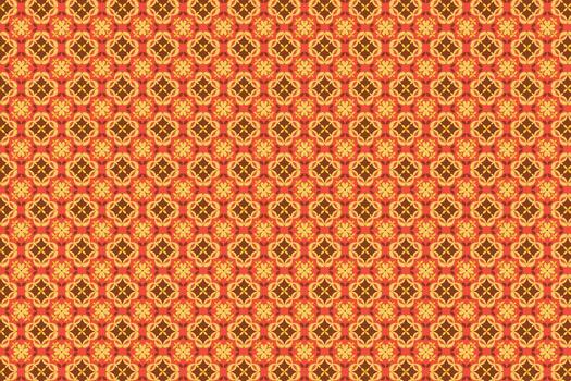 A red and yellow pattern with a diamond design vector