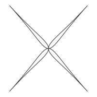 Geometric Cruciform Shape with Intersecting Petal like Forms vector