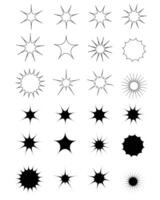 star shape outline Collection of Abstract Burst and Star vector