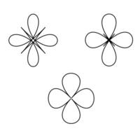 Geometric Floral Arrangements in Line Art shape outline vector
