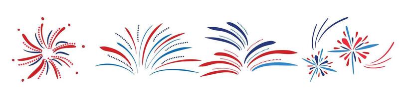 Fourth of July Fireworks Set vector