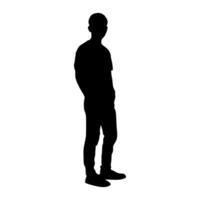 A silhouette of a man standing in front of a white background vector