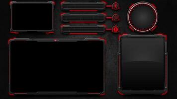 Saber Stream Overlay - Red and Black Hi Tech Design for Gamers by ThemeKings video