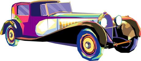 classic car in wpap art vector