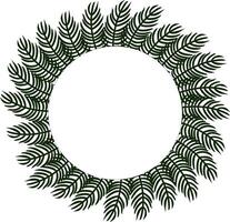 Christmas spruce wreath Frame circle round template. graphic line ink illustration. Pine wreath. Decorative element. Perfect for cards, decorations, stickers, logo, menu, various designs. vector