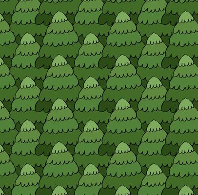 Winter landscape snowy on pine tree forest Seamless pattern. graphic line ink illustration. for Christmas Eve banner,Flat cartoon seamless for Xmas,New Year pajamas, wrapping papers.