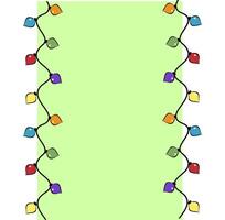 Christmas Lights Frame seamless border template. graphic line ink illustration. Festive Colorful Christmas Lights String Decoration. For Christmas Cards, Banners, Poster, Web vector