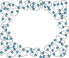 Colorful christmas lights oval in rectangle Frame template. graphic line ink illustration. design for fashion graphics, textile prints, fabrics, wallpapers. vector