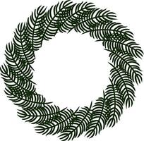 Spruce wreath Frame circle round template. graphic line ink illustration. design for fashion graphics, textile prints, fabrics, wallpapers. for bedsheets, pajamas, wrapping papers. vector