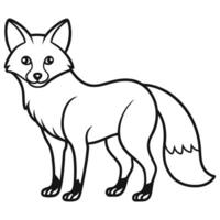 Minimalist Fox Line Art Illustration in Black and White vector