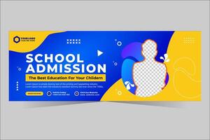 Modern school admission social media post and web banner template vector