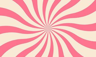 Psychedelic Swirl Carnival Pattern, Sun Ray Radial Background Pink and Beige Twisted Waves Abstract groovy Texture Retro Vintage Swirl, Twirl Circus Carnival Y2k Aesthetic, Illustration. vector