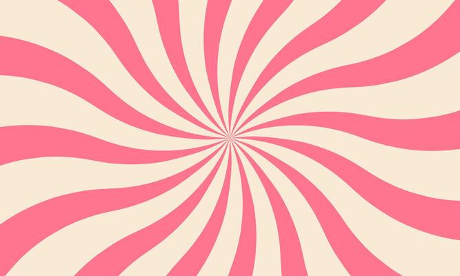 Psychedelic Swirl Carnival Pattern, Sun Ray Radial Background Pink and Beige Twisted Waves Abstract groovy Texture Retro Vintage Swirl, Twirl Circus Carnival Y2k Aesthetic, Illustration.