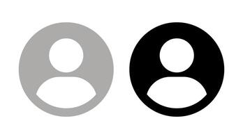 Default user profile icon. Black and grey round shape avatar, person icon set, gender neutral sign, social media profile picture flat symbol isolated on transparent background, illustration. vector