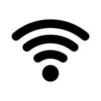 Wi-Fi signal icon, simple black flat wifi wireless internet symbol, mobile phone wifi network sign, wi-fi icon, or wifi symbol, wifi app icon illustration isolated on white background vector