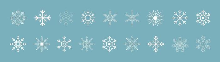 Snowflakes, snowflake icon pack, snowflakes winter template, set of white snowflake icons, snowflakes isolated illustration symbols for Christmas designs, and winter background vector