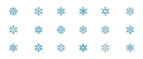 Snowflakes, thin line snowflakes simple icon pack, winter snowflakes template, Blue snowflake icon set, snowflakes illustration symbols for Christmas and winter design isolated white background vector