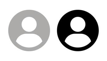 Default user profile icon. Black and grey round shape avatar, person icon set, gender neutral sign, social media profile picture flat symbol isolated on white background, illustration. vector