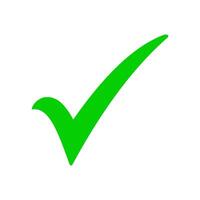 Green check mark icon, checkmark icon, approved symbol in green color, hand drawn tick sign, flat checkmark sign illustration, Correct vote choice isolated symbol vector