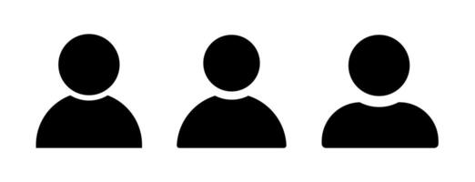 Avatar default user profile icon set, simple flat profile picture symbol. Gender neutral silhouette, user account dp sign isolated on white background, illustration. vector