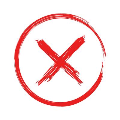 Red cross mark, Brush Stroke circle outline shape hand drawn style x, cross sign in red color, simple x symbol in brush stroke style