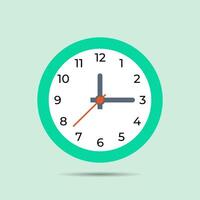 Wall clock icon, clock face design in flat style, watch sign, timer isolated symbol, office watch clip art, business icon concept for web, app, and creative projects, illustration. vector