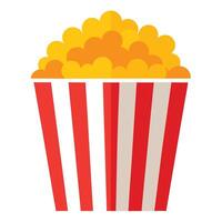 Delicious Popcorn Overflowing from a Classic Red and White Striped Container Illustration vector