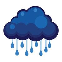 Cartoon Rain Cloud with Falling Raindrops, Meteorological Weather Concept Illustration vector