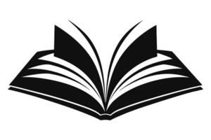 Black and White of Open Book with Multiple Pages Flowing Outward vector
