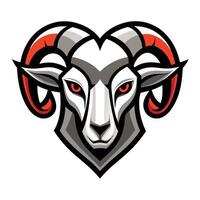 Illustration A Powerful and Detailed Ram Head with Intricate Horns Design vector