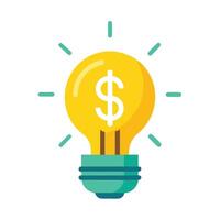 Lightbulb with Dollar Sign Symbol, Financial Concept, Wealth Idea, Innovation vector