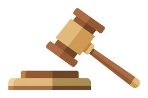 Stylized Brown Wooden Gavel and Sounding Block Illustration for Law and Order vector