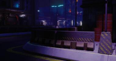 CGI Urban nighttime street with neon lights and a futuristic atmosphere video