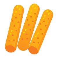 Three Golden Cylindrical Elements with Circular Markings on a Plain White Background View vector