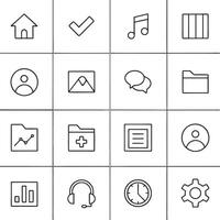 A set of icons for a mobile application vector