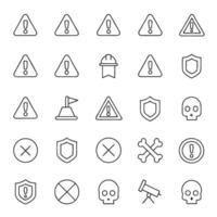 Various warning icons on a white background vector