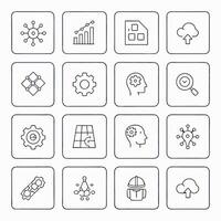 Set of icons for business and technology vector