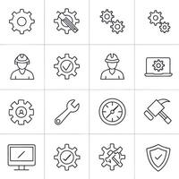 Set of line icons of construction and machinery vector
