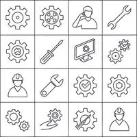 Set of gear icons and tools vector
