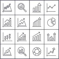A set of business graphs and charts icons vector
