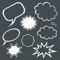 Speech bubbles and clouds on a black background vector