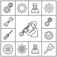 Set of mechanic tools icons illustration vector