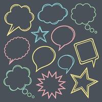 Speech bubbles and stars on a black background vector