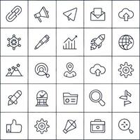 Set of line icons for marketing and business vector